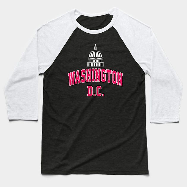 Washington District of Columbia DC Vintage Sports Design Nav Baseball T-Shirt by Palette Harbor